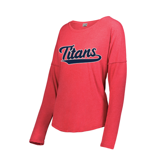 [FTLCUBRD-FAXS-LOGO3] Decker Women's Tri-Blend T-Shirt - Long Sleeve (Female Adult XS, Red, Logo 3)