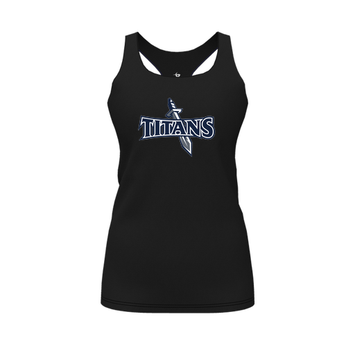 [CUS-DFW-RCBK-PER-BLK-FYS-LOGO1] Racerback Tank Top (Female Youth S, Black, Logo 1)