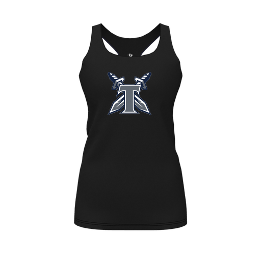 [FT0TRBBK-FYS-LOGO2] Decker Racerback Tank Top (Female Youth S, Black, Logo 2)