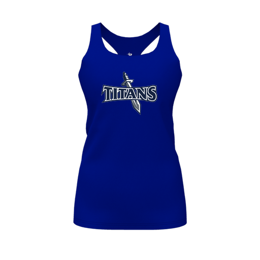 [CUS-DFW-RCBK-PER-RYL-FYS-LOGO1] Racerback Tank Top (Female Youth S, Royal, Logo 1)