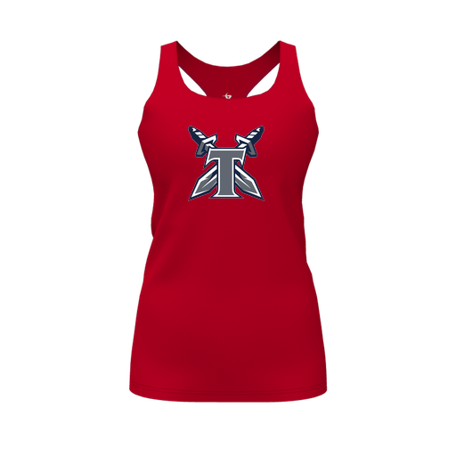 [CUS-DFW-RCBK-PER-RED-FYS-LOGO2] Racerback Tank Top (Female Youth S, Red, Logo 2)