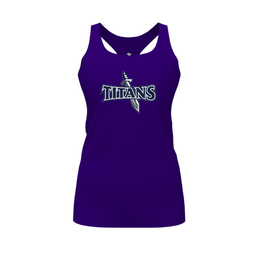 [CUS-DFW-RCBK-PER-PUR-FYS-LOGO1] Racerback Tank Top (Female Youth S, Purple, Logo 1)