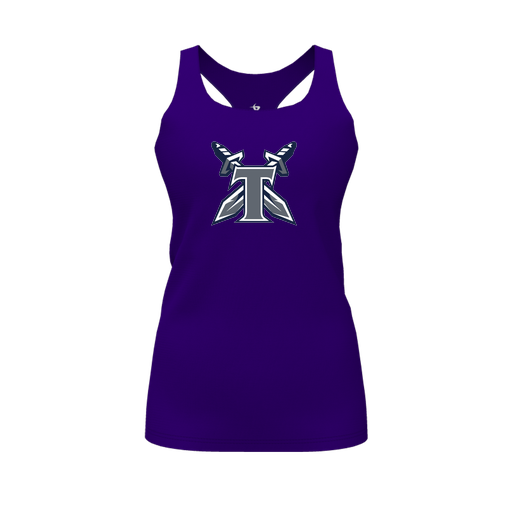 [FT0TRBPP-FYS-LOGO2] Decker Racerback Tank Top (Female Youth S, Purple, Logo 2)