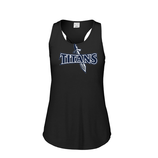 [FT0TUBBK-FAS-LOGO1] Ladies Tri Blend Tank Top (Female Adult S, Black, Logo 1)