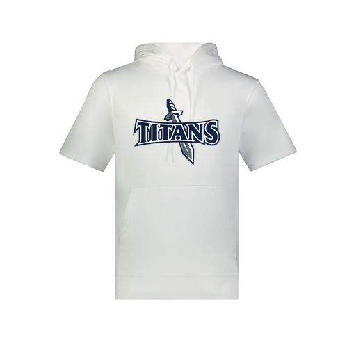 [6871.005.S-LOGO1] Men's Dri Fit Short Sleeve Hoodie (Adult S, White, Logo 1)