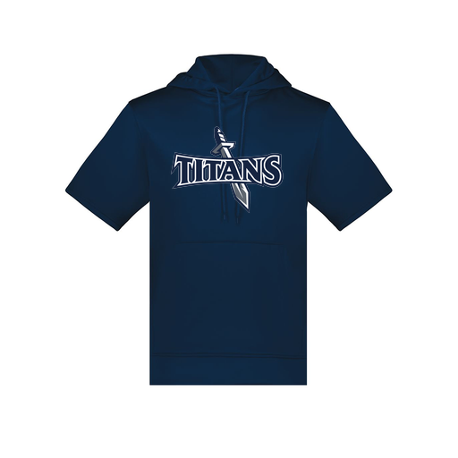 [6871.065.S-LOGO1] Men's Dri Fit Short Sleeve Hoodie (Adult S, Navy, Logo 1)