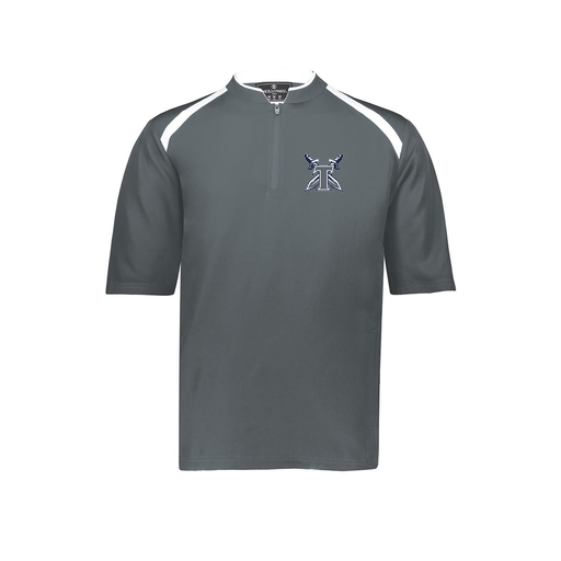 [229581-AS-GRY-LOGO2] Men's Dugout Short Sleeve Pullover (Adult S, Gray, Logo 2)