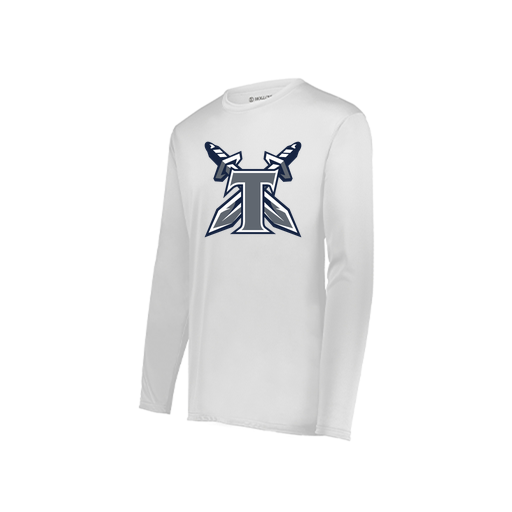 [222822.005.XS-LOGO2] Men's LS Smooth Sport Shirt (Adult XS, White, Logo 2)