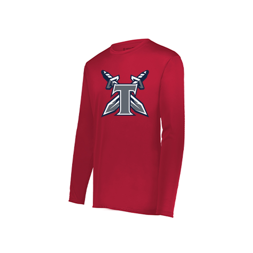 [222822.083.XS-LOGO2] Men's LS Smooth Sport Shirt (Adult XS, Red, Logo 2)