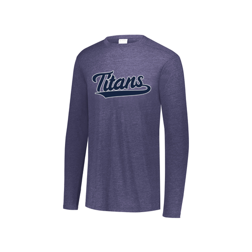 [FTLCUBNV-YS-LOGO3] Decker Youth Tri-Blend T-Shirt - Long Sleeve (Youth S, Navy, Logo 3)