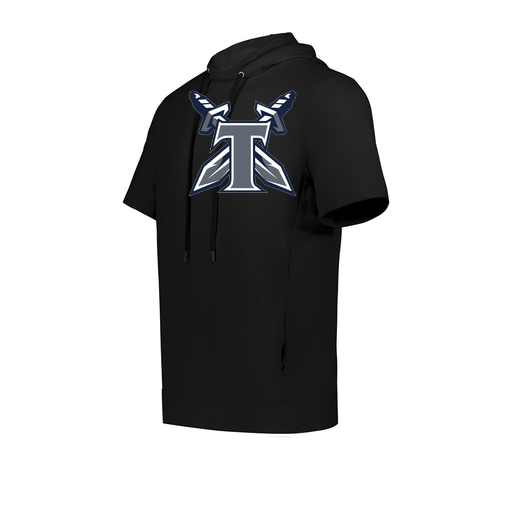 [222605.080.S-LOGO2] YOUTH VENTURA SOFT KNIT SHORT SLEEVE HOODIE (Youth S, Black, Logo 2)