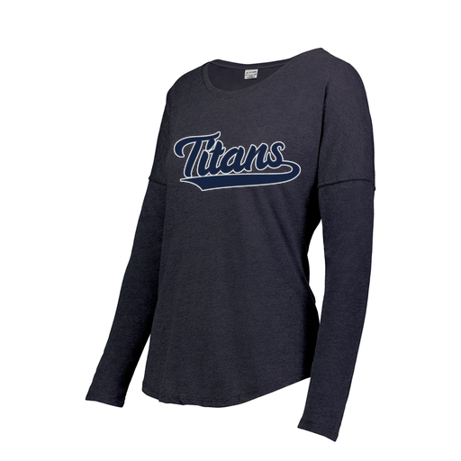 [FTLCUBNV-FAXS-LOGO3] Decker Women's Tri-Blend T-Shirt - Long Sleeve (Female Adult XS, Navy, Logo 3)