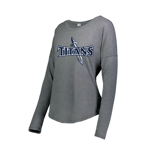 [3077.013.XS-LOGO1] Ladies LS Ultra-blend T-Shirt (Female Adult XS, Gray, Logo 1)